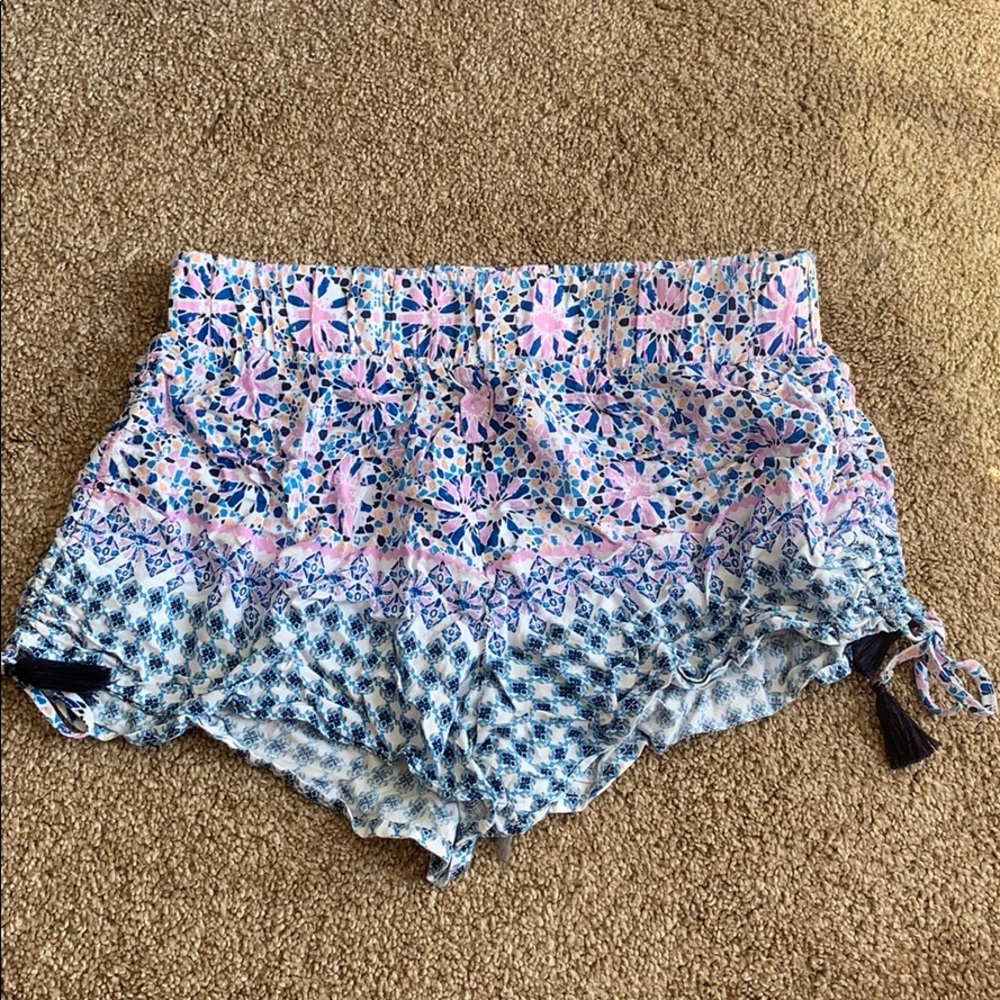 Blue, Pink, & White Patterned Elodie Shorts